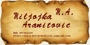 Miljojka Aranitović vizit kartica